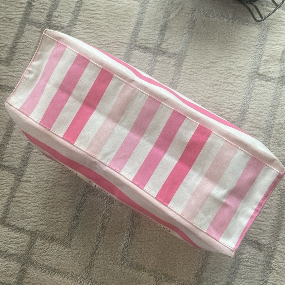 Victoria's Secret Pink & White Striped Tote beach bag with Miami St Bart Hawaii - Picture 4 of 10